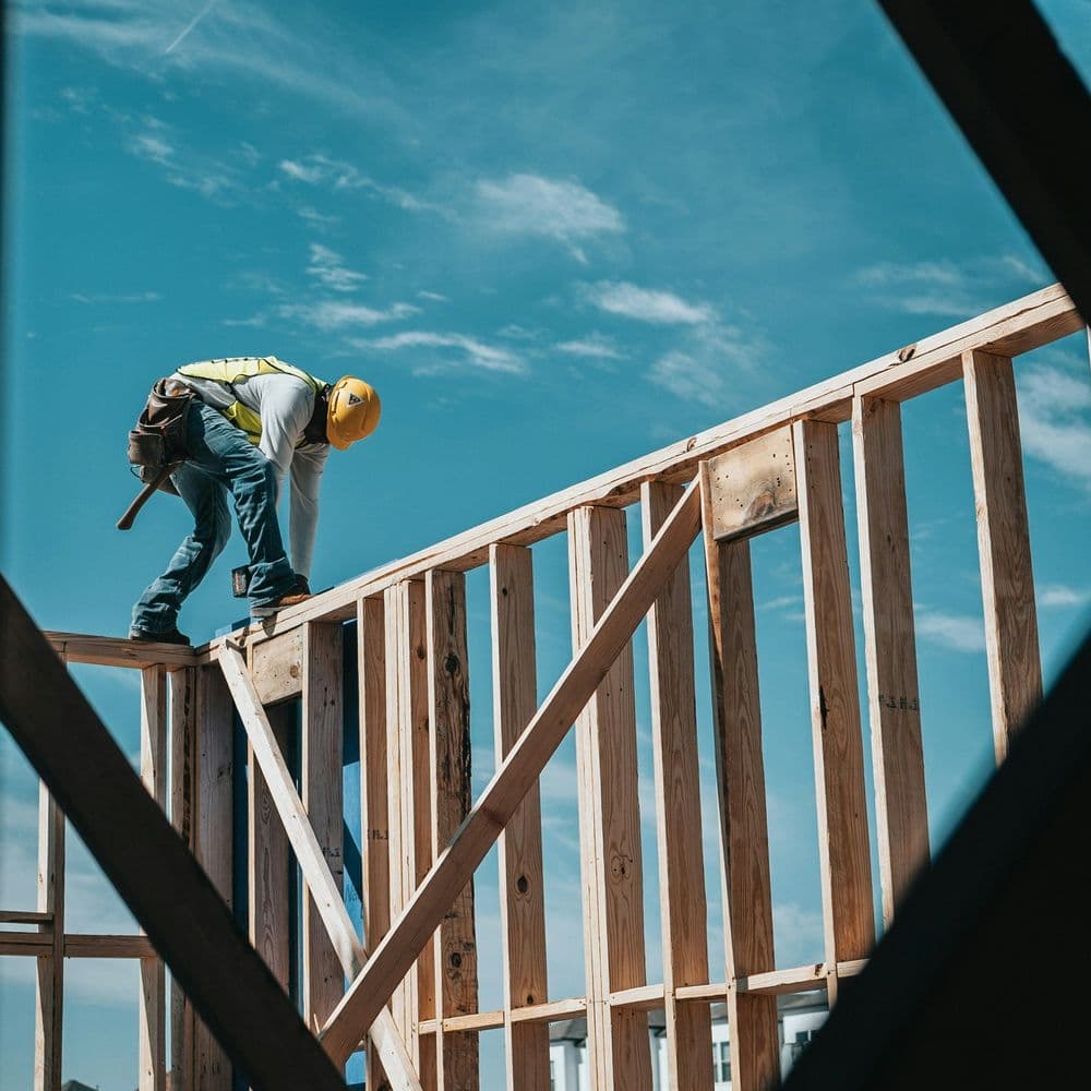Skilled carpenter working on Australian construction site - Carpentry jobs